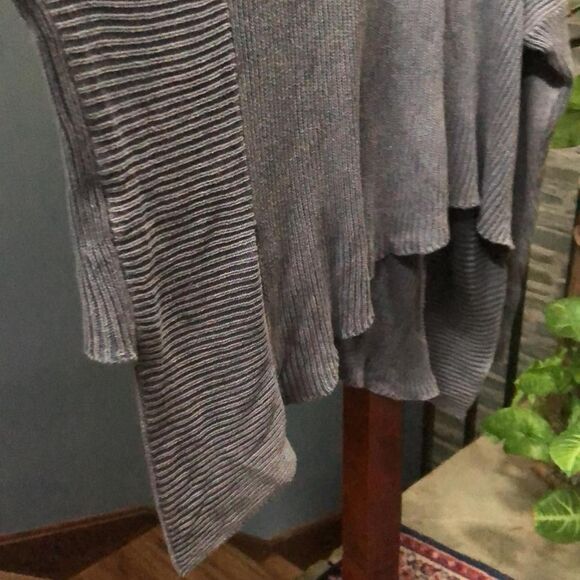 Indie Sleaze Rock & Republic Ribbed Grey Oversized Cold Shoulder Sweater XL - Picture 6 of 9